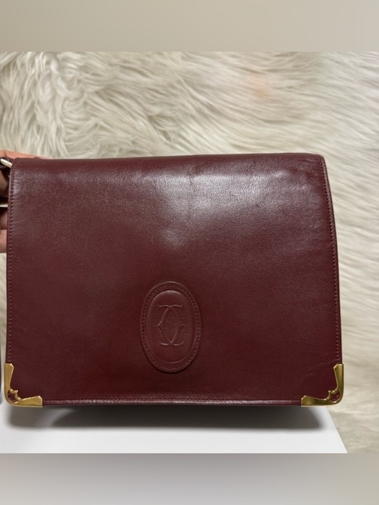 Cartier Handbags - Cartier Vintage Must de Cartier 21 Bordeaux leather Clutch Circa 1990s Authentic